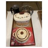 7" Country-Style Stoneware Food Container with