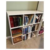 9 Section White Bookcase, Measures: 36"W x 12"D x