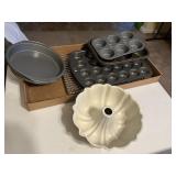 3- Muffin Pans, 2- Stainless Coding Racks, Bundt