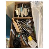 Box of Variety of Large Kitchen Knives for