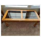 Maple Coffee Table with Glass In-lays, Measures: