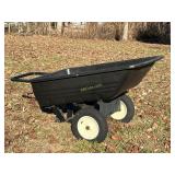 Black Poly Pull Behind Yard Cart with Handle.