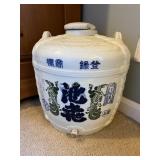 Vintage Japanese Ceramic Sake Daru Barrel Jug