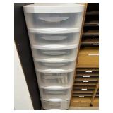 White 7 Drawer Stenlite Rolling Cabinet with all