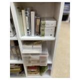 3 Shelves Containing Stamps (Wooden Block), White