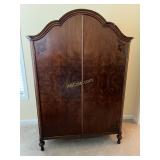 Antique Mahogany Armoire with Hanging Clothes