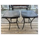 2pc Outdoor End Tables, Measures: 22"W x 22"D x