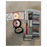 Clear Bin Filled with Music CD's from the Last 70