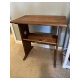 Stained Pine Wooden Accent Table with Underside