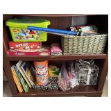 2 Shelves of Children's Games, Books, Coloring