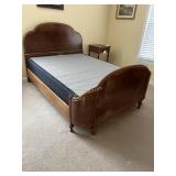 Antique Mahogany Queen Size Sleigh Bed by Grand