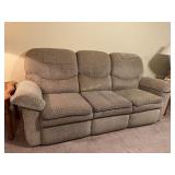 Champagne Gold Lazy Boy Dual Recliner Sofa;