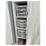 3- 3 Drawer Clear/White Organizers Filled with