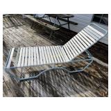 Baby Blue/ White Lounge Chair 80" Long, 4