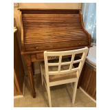 Very Nice Oak Rollback Deck with White Desk