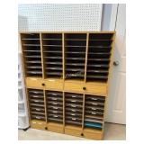 Oak Mail/Literature Cabinet, Measures: 39'W x