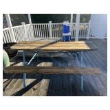 Homemade Fabricated Picnic Table with Seats