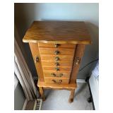 Beautiful Oak Jewelry Armoire, Dual Sides with 6