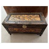 Antique Carved Camphor Wooden Chest, Measures: