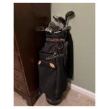 Black Golf bag 5 Zippered Pouches and Set of Lady