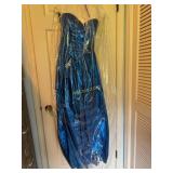 Royal blue formal dress with large bow. Size 10,