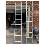 8ï¿½ A-fram Werner ladder, 14ï¿½ extension ladder