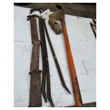 Monster maul, 3- splitting wedges, 3- pro bars,