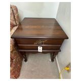 Pair of mahogany 2- drawer end tables, Measures: