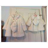 2 Little girls faux fur winter coats with