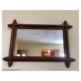 Antique wall mirror, 3- tier wall hanging display