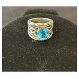 Effy .925 Silver Blue Topaz Lagoon Ring, Size 7,