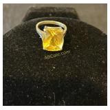 .925 Sterling Ring, Size 7 1/4 Citrine