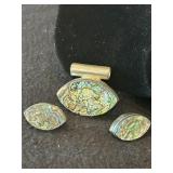Abalone Set in Sterling Pendant and Earrings,