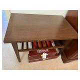 Mahogany side table with slotted shelf, Measures: