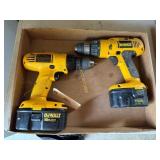 DeWalt 18 volt drill and 14.4 drill with bag and