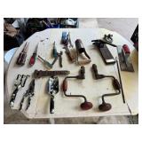 2 buckets of: assorted hand tools, Carolina nut
