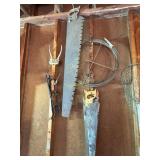 100ï¿½ drain snake, buck saw, 1 man cross cut saw,