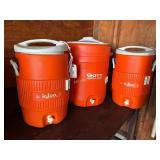 2 Igloo tank water coolers 5 gal. and 1 Gott 10