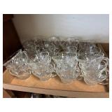 28 Punch bowl glass cups, 5 pioneer southern