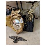 Gold matte leaf ï¿½Eagleï¿½ wall hanging mirror,