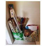 Christmas wrapping paper, bags, and boxes-