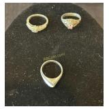 3- Vintage Sterling Rings, 1 Poison
