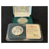 1995, 2005 American Silver Eagles UNC