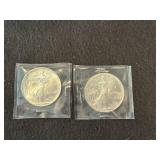 2- 1995 American Silver Eagles UNC