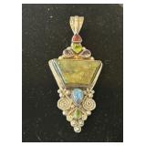 Transparent Moss Agate with Peridot Pendant Set