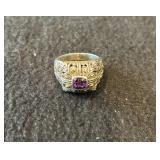 .925, 18K Sterling and Gold, 7 1/2 Amethyst Ring