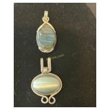 2- Sterling Pendants, Labradorite and Chalcedony