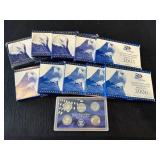 11- US 50 State Quarter Proof Sets- ï¿½99, ï¿½00,