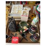 Brass horn, Holiday ornaments, Snowman tea light