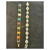 2- Sterling Bracelets, 7 1/4ï¿½, Scrab and Multi